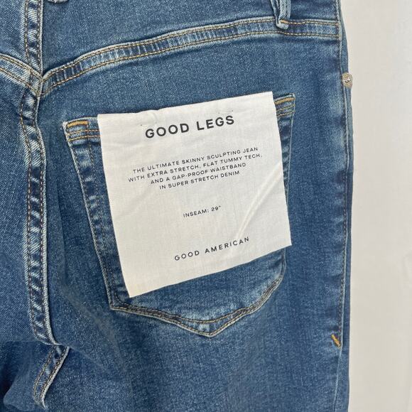 NWT GOOD AMERICAN Good Legs Skinny Jeans Stretch Organic Denim Blue 609 4 27 - Picture 6 of 8